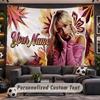 Wall Hanging Tapestry Custom NameSabrina Carpenter Pattern Personalized Printed Fabric Wall Decor