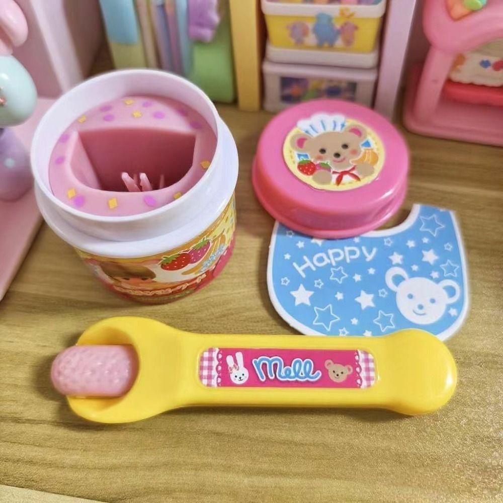 Simulation Pudding Feeding Set Role Play Play House Toys Japanese Strawberry Pudding Toy Kids Gift