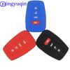 Jingyuqin 4 Buttons Silicone Remote Car Key Case Cover For Toyota C-HR CHR 2017 2018 Camry Prius Prado Smart Key