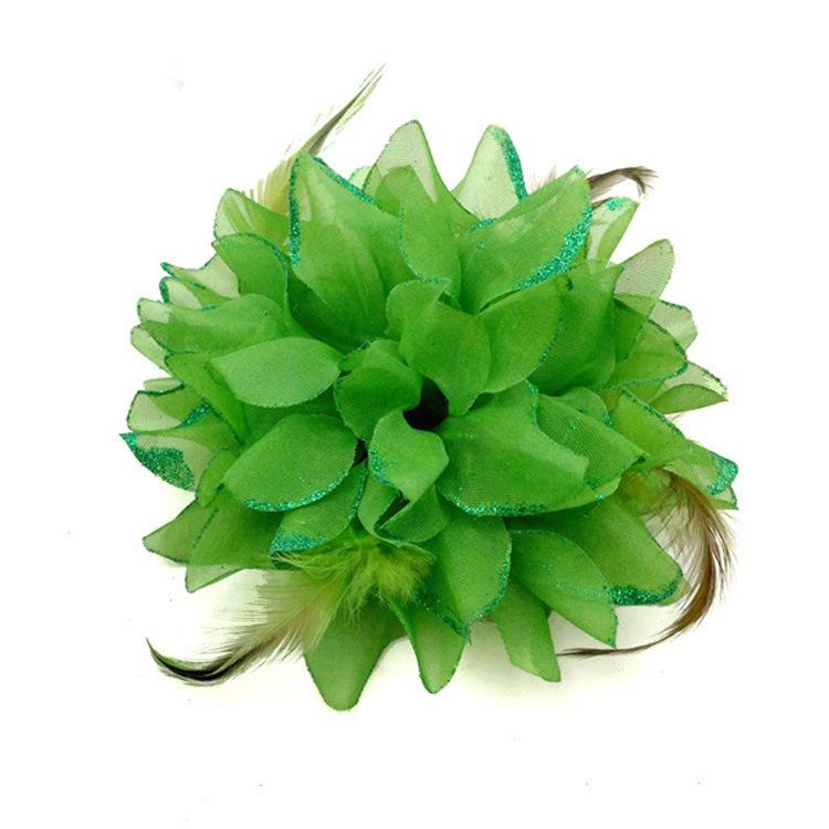 Fascinator Corsage 1X Flower Feather Brooch Wedding Ball Head Hair Clip