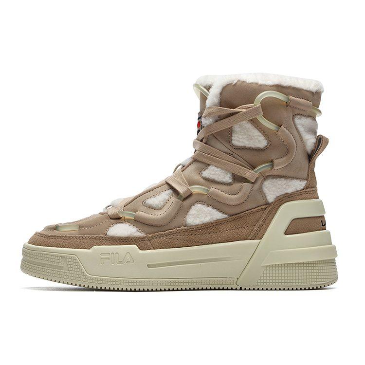 Lanvin x FILA Lanvin Повседневные высокие кеды на флисовой подкладке для скейтбординга Женские Нуга Бежевый F12W144401FNA
