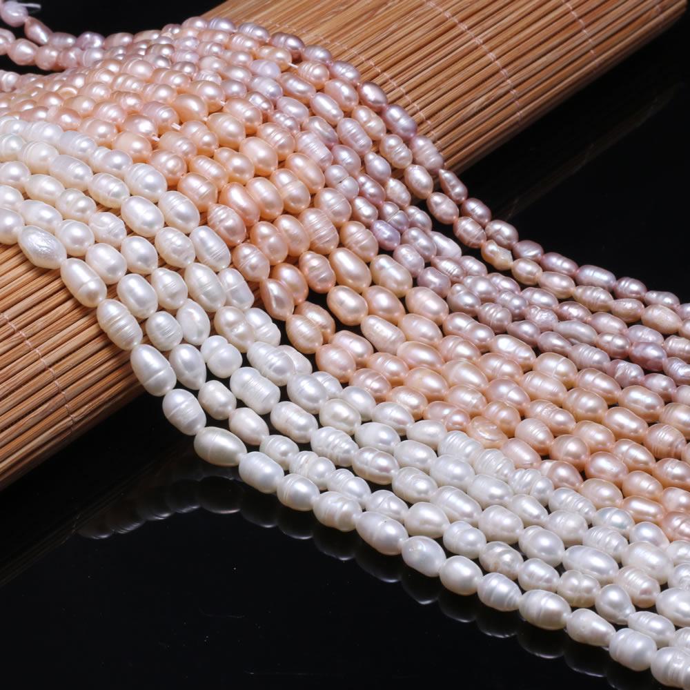 Elegant Women Punch Loose Pearl Beads 36 Cm for Necklace Earring Anklet Bracelet Jewelry Making