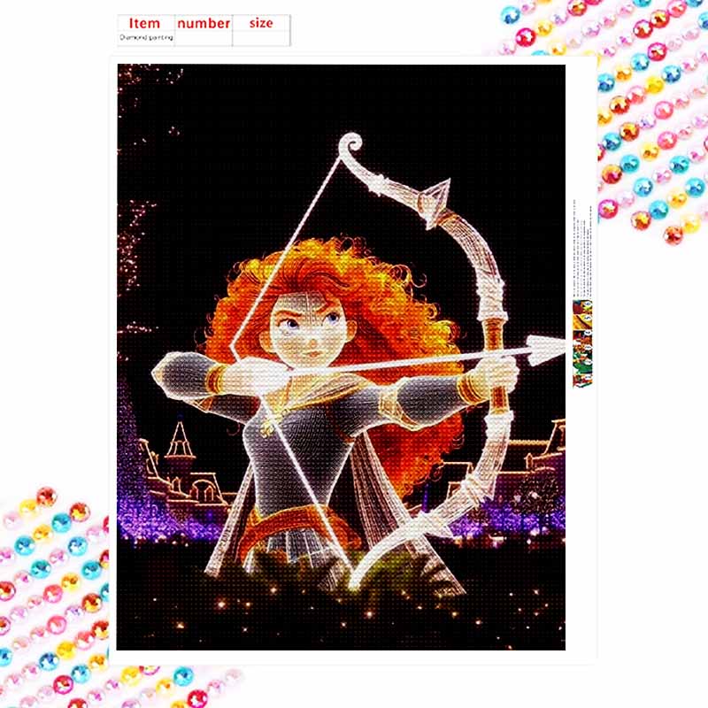 Disney Diamond Painting Kit Brave Merida Style Home Decor Craft Perfect Gift Idea Creative Diamond Art (138 characters)