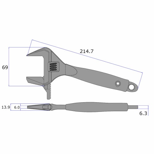 Fujiya Pipe Lance Adjustable Wrench, Black and Gold with Grip, FLP-38-BG