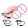 BDSM Stainless Steel Round Chastity Lock Penis Cage Penis Ring Male Sex Toy Slave Cock Ring Sexy Ball Stretcher