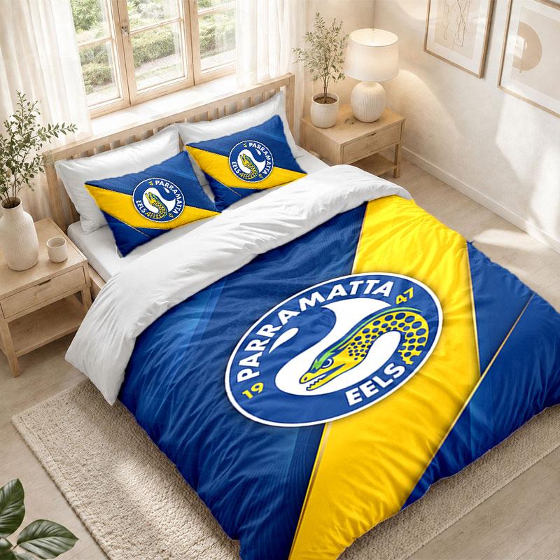Bedding Set 1 Duvet Cover 2 Pillowcases Parramatta Eels Print Bedroom Home Decoration
