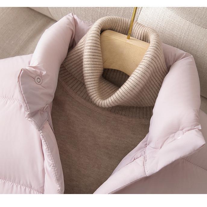 Women's Short Winter Puffer Coat - Stand Collar, Thickened, Loose Fit, Korean Style