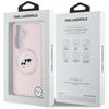 Etui Karl Lagerfeld Silicone Double      Heads And Circle Magsafe Do Samsung Galaxy S25+ Różowy