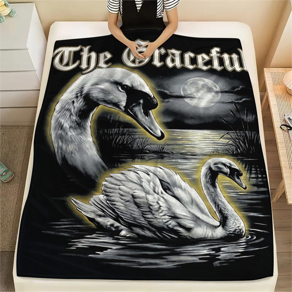 Split Mirror Lion Spider Print Flannel Blanket,High quality Comfortable for All Seasons,Home Decor,Warmth and Comfort,Perfect for Christmas Gifts