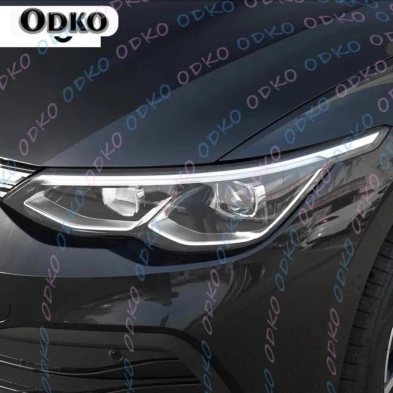 Car Headlight Tint Smoked Black Protective Film Transparent TPU Sticker For Volkswagen VW Golf 8 MK8 R Line GTI
