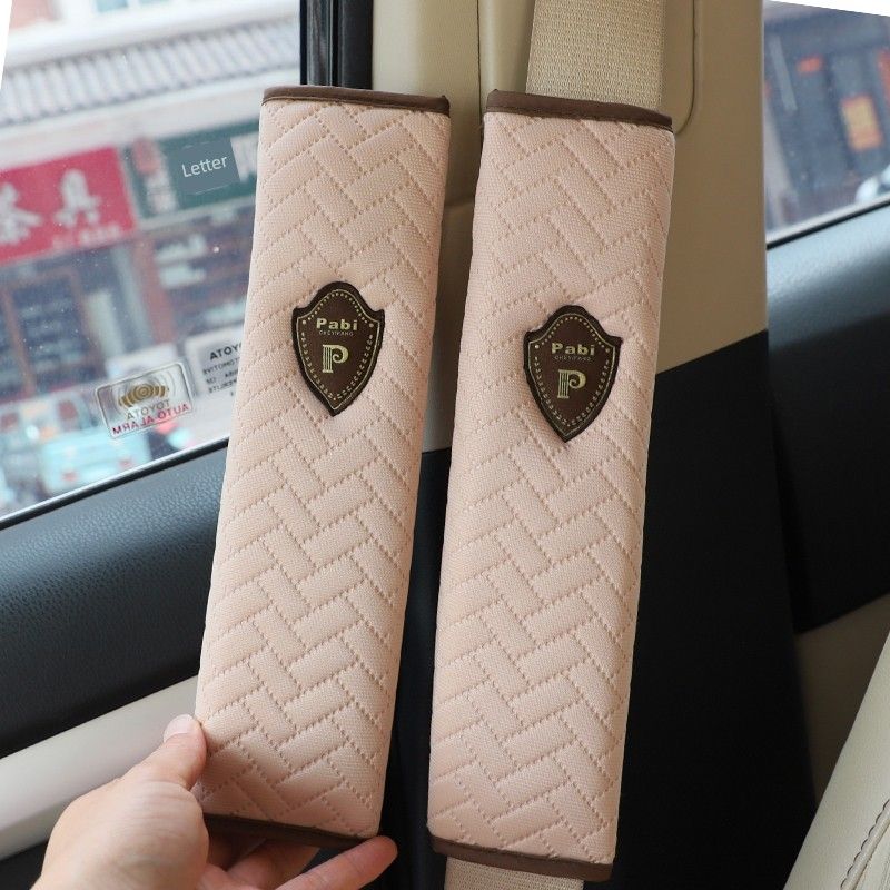 Safety Belt Shoulder Pad Cover Linen Cotton Car Safety Belt Protection Sleeve Anti-Strangulation Anti-Wear All Year Round Universal Protective Cover