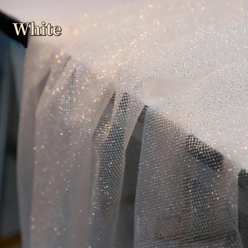 Блестящая тюлевая ткань с блестками и блестками, марлевая сетчатая ткань для свадебного платья, вуаль, фон, поделки своими руками по метрам
