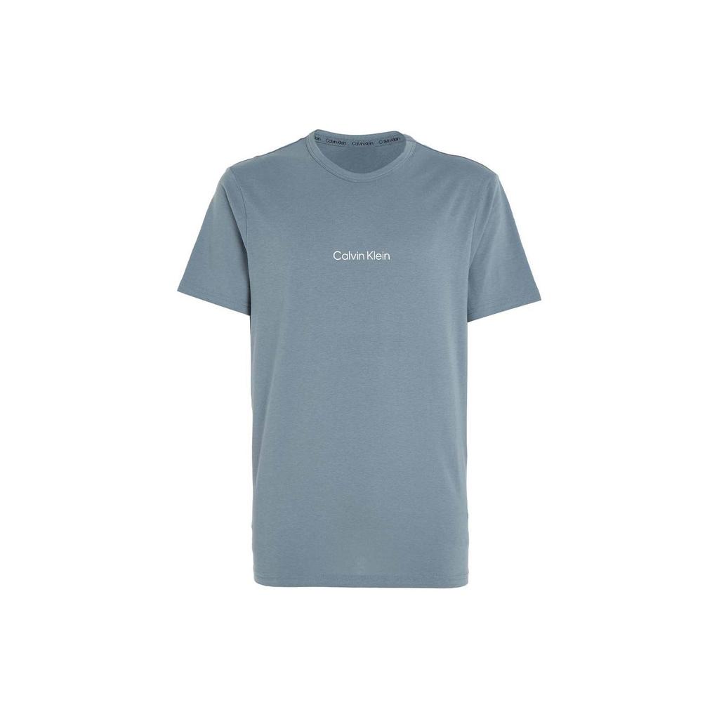 Calvin Klein Футболка с круглым вырезом и буквенным принтом, облегающая, мужская, серая 000NM2170E-5FA