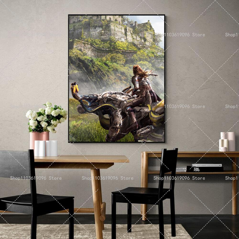 1 шт. Самоклеящийся художественный постер Horizon Zero Dawn Game, водонепроницаемая бумажная наклейка для декора стен кофейни, бара