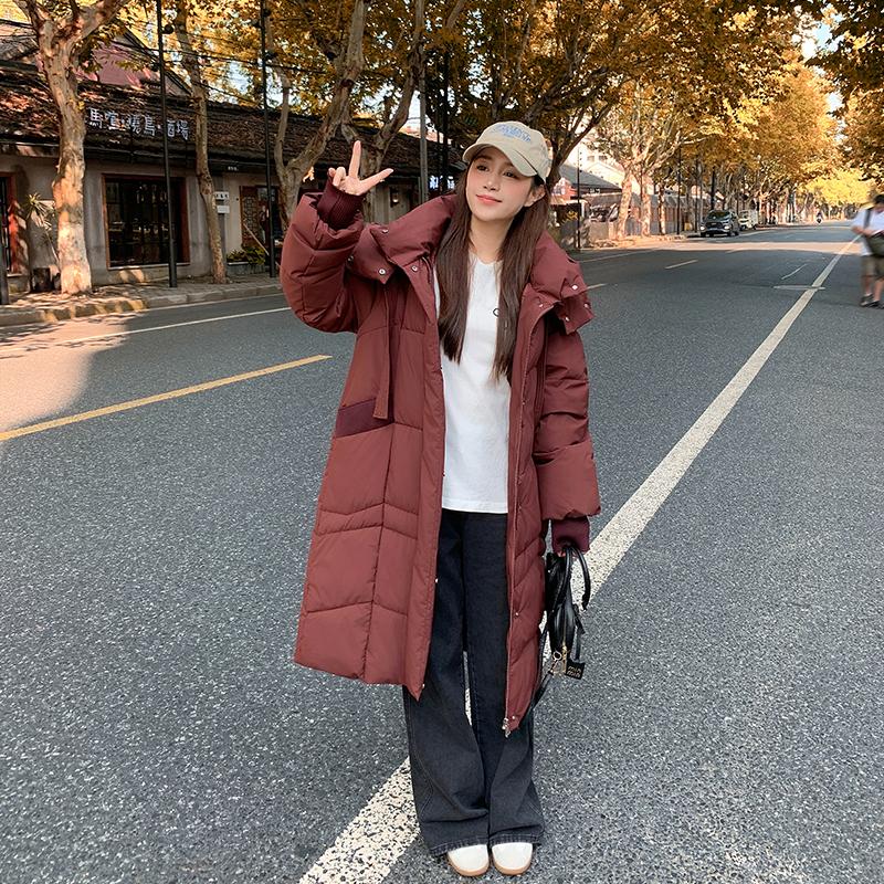 Autumn Winter Thicken Warm Parka Women Casual Sweety Solid Color Big Pocket Loose Hooded Coat Jackets Outwear