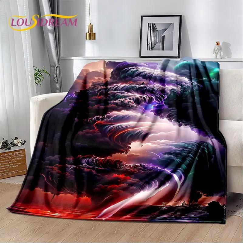 3D Natural, Tornado, Cloud Soft Plush Blanket, фланелевое одеяло, плед для гостиной, спальни, кровати, дивана, пикника, детей, офиса