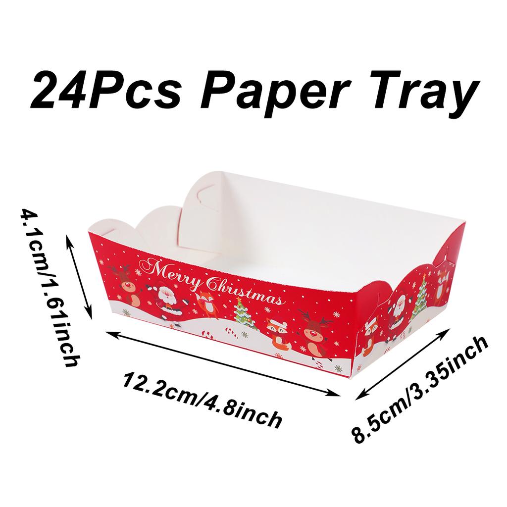 Рождественский бумажный поднос для еды Украшение С Рождеством для дома 2025 Навидад Натал Паллета для закусок и конфет Рождественское украшение Новый год 2026
