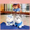 Denim Stylish Plush Dog Keychains Featuring Cartoon Highland Terrier And Styles Dachshund