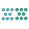 16pcs Skateboard Wheel Axle Nuts for Longboard Trucks, Carbon Steel, Color