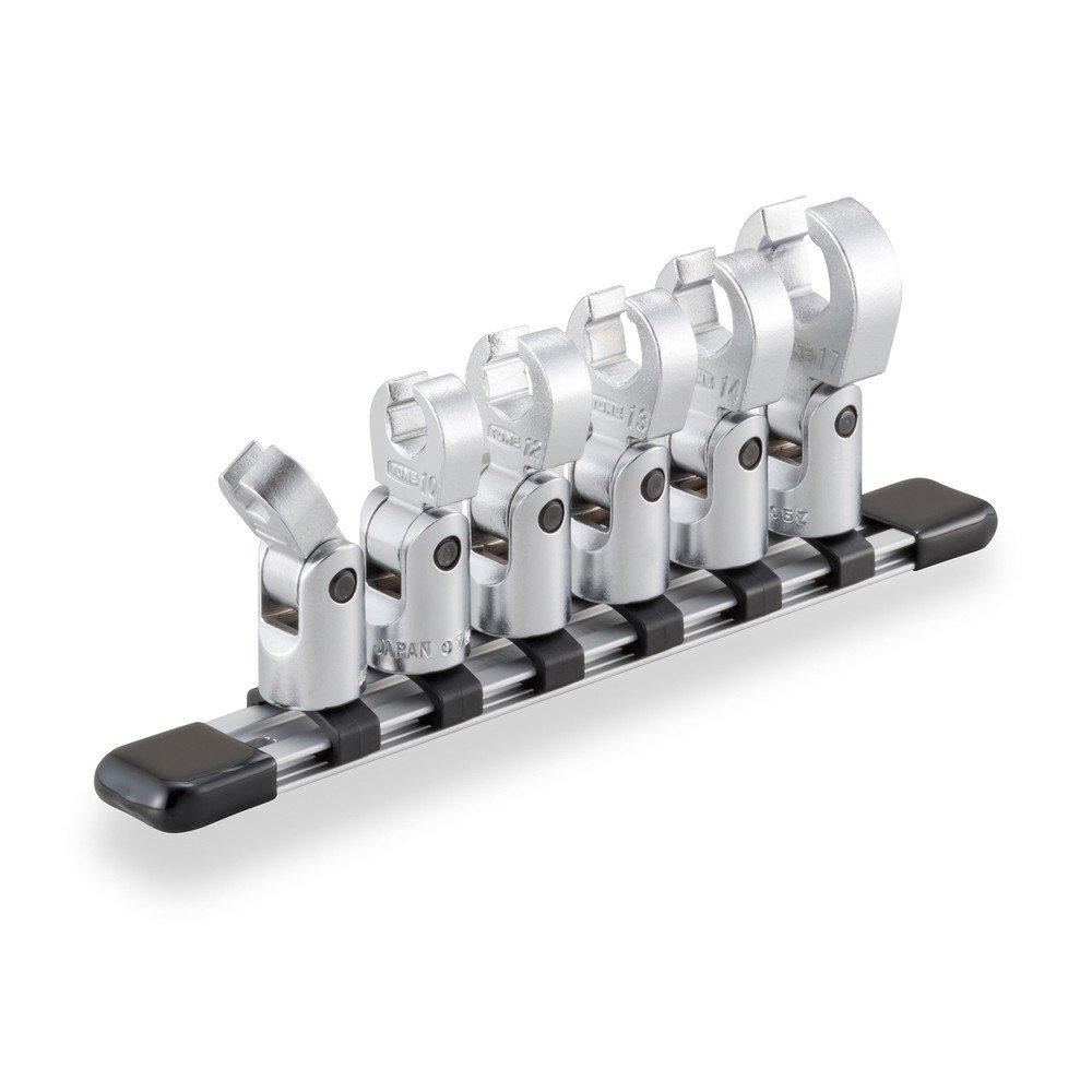 TONE Flex Crowfoot Wrench Set 6 (with holder) HSCF306F, 9.5mm (3/8") drive, pieces.