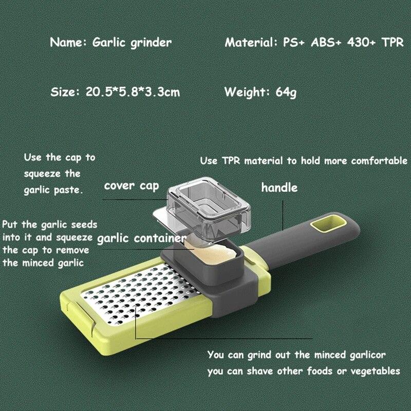 Кухонная ручная дробилка для чеснока, шлифовальная терка для имбиря, строгальный станок, измельчитель, кухонные гаджеты, инструмент