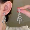 New Year Zircon Christmas Tree Earring Vintage Fashion Women Temperament Colorful Drop Tassel Earrings Party Jewelry Gifts