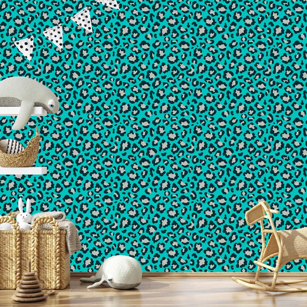 Turquoise Animal Skin Wallpaper Turquoise and Gray 50x1000