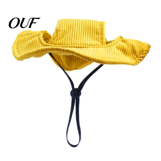 Versatile Dog Costume Corduroy Baseball Cap, Cat Summer Beach Visor Hat with Ear Outdoor Camping Pet Holes, Adjustable Puppy Sunbonnet Headdress