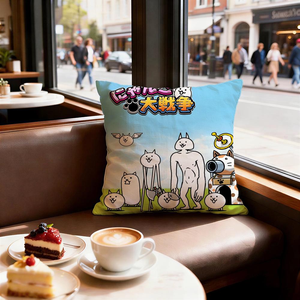 Game The Battle Cats Cushion Cover Decorative Cushions Covers Cover Sofa x Pillow  Piece x x Pillowcase