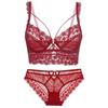 Hot Sale Sexy Ultra-thin Cup Bralette Lace High-end Embroidery Push Up Bra Set Classic Hollow Women Underwear Plus Size Lingerie