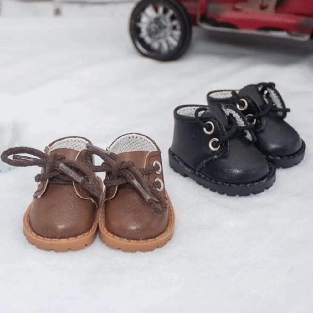 1Pair Doll Shoes 20cm Cotton Doll Shoes Mini EXO Doll Boots BJD Doll PU Shoes Children Toys