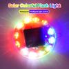 Solar Power Mortorcycle 12LED Warning Light Night Ride Tail Light Anti-rear Strobe RGB Light with Reflective Sticker