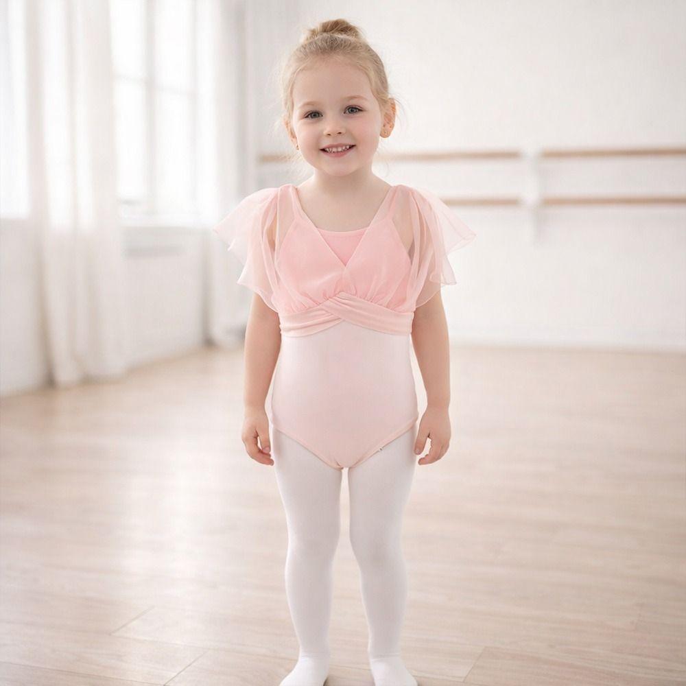 Nylon Ballet Leotard Short Sleeve Dancewear New Ballet Costume Chinese Dance