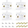4pcs Silver Wardrobe Light Switc PA Press Switch Portable Cabinet Door Control Switch  Electrician