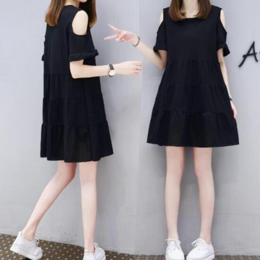 New ArrivAls Open Run Women Round Frill A Line Mini Dress