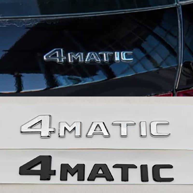 BRI4 For Mercedes Benz 4MATIC Fender Side Badge Rear Trunk Emblem Decals ABS Car Styling Logo 4 MATIC Auto Sticker Accessories