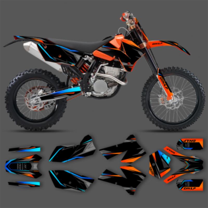 PowerZone Индивидуальные командные графические фоны Наборы наклеек Для KTM 05-06 SXF 06-07 XCF XCW 05-07 EXC Enduro 125-500 куб. см