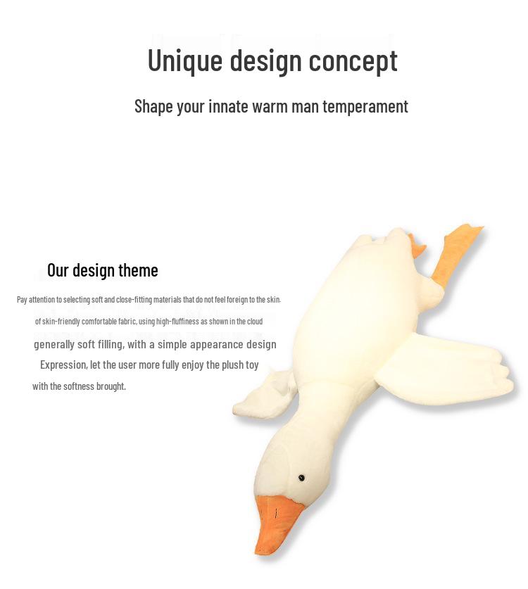 Большая белая гусь плюшевая подушка - Мягкая игрушка и обнимашка