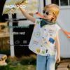 Летняя рубашка с коротким рукавом для мальчиков MOMOCO с забавным дизайном жилета