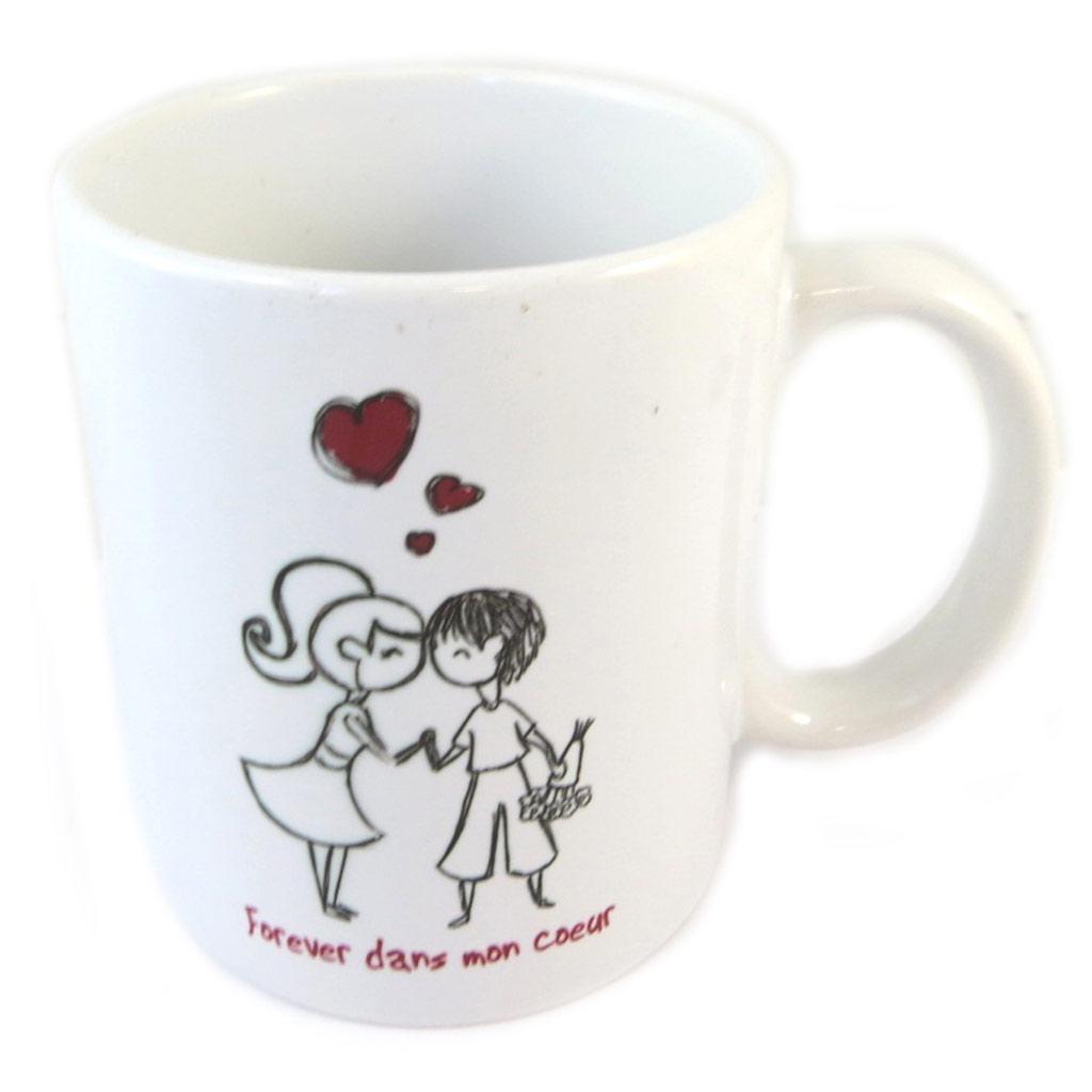 Les Trésors De Lily [P0345] - Ceramic Mug 'Love' (Forever In My Heart)
