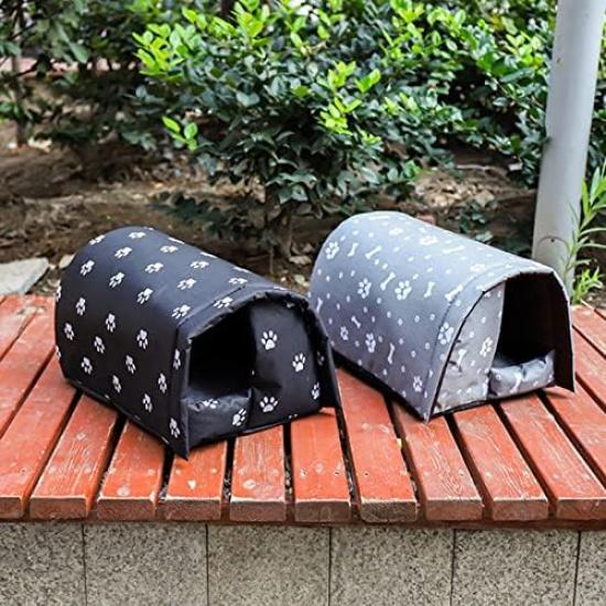Pet Bed Stray Cat Bed, Outdoor Rainproof and Sunscreen Oxford Cloth Cat Litter Pet Supplies Wild Cat Winter Warm Cat House(M)