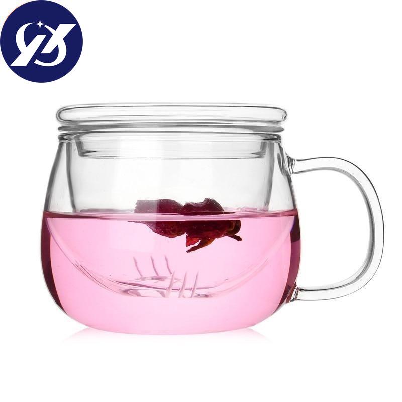 Office Heat-Resistant Glass Tea Coffee Mug with Lid and Infuser Transparent Gh Borosilicate Glass Filter Teacup Water Bottle