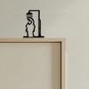 Metal Bathroom Sign Black Shower Figure Wall Decoration Minimalist Line Rustic Door Sign Funny Door Topper for Bathroom Decoration