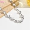 HY  New Women Simple White Round Pearl Fine Beach Sexy Belt Slender Waist Body Chain Jewelry Silver Plated Metal