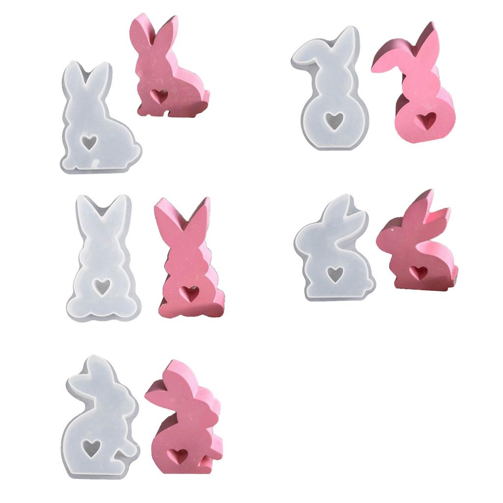 Форма из смолы «Пасхальный кролик» для DIY-поделок, гипсовых украшений, декора для пасхальной вечеринки, формы для эпоксидной смолы, антипригарная, легко извлекается