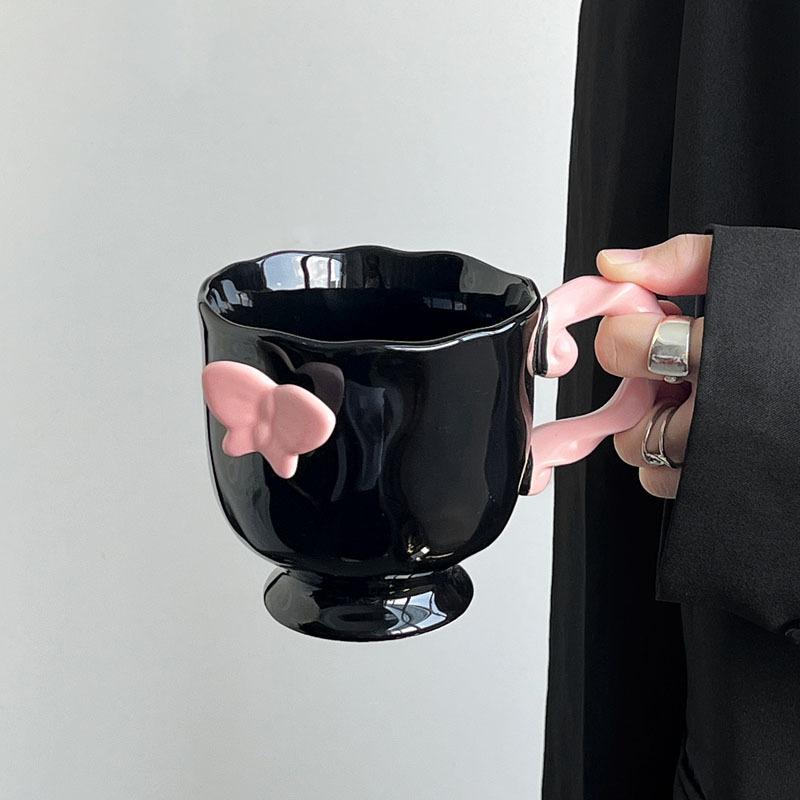 Кружка Бабочка Высокого Класса Девочка Сердце Керамическая Чашка Офисная Кофейная Чашка для Завтрака Подарок на День Рождения Девочки