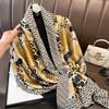 New Spring and Autumn Retro Floral Cranes Temperament Simulation Silk Large Long Scarf Sunscreen Outwear Shawl Female Silk Scarf