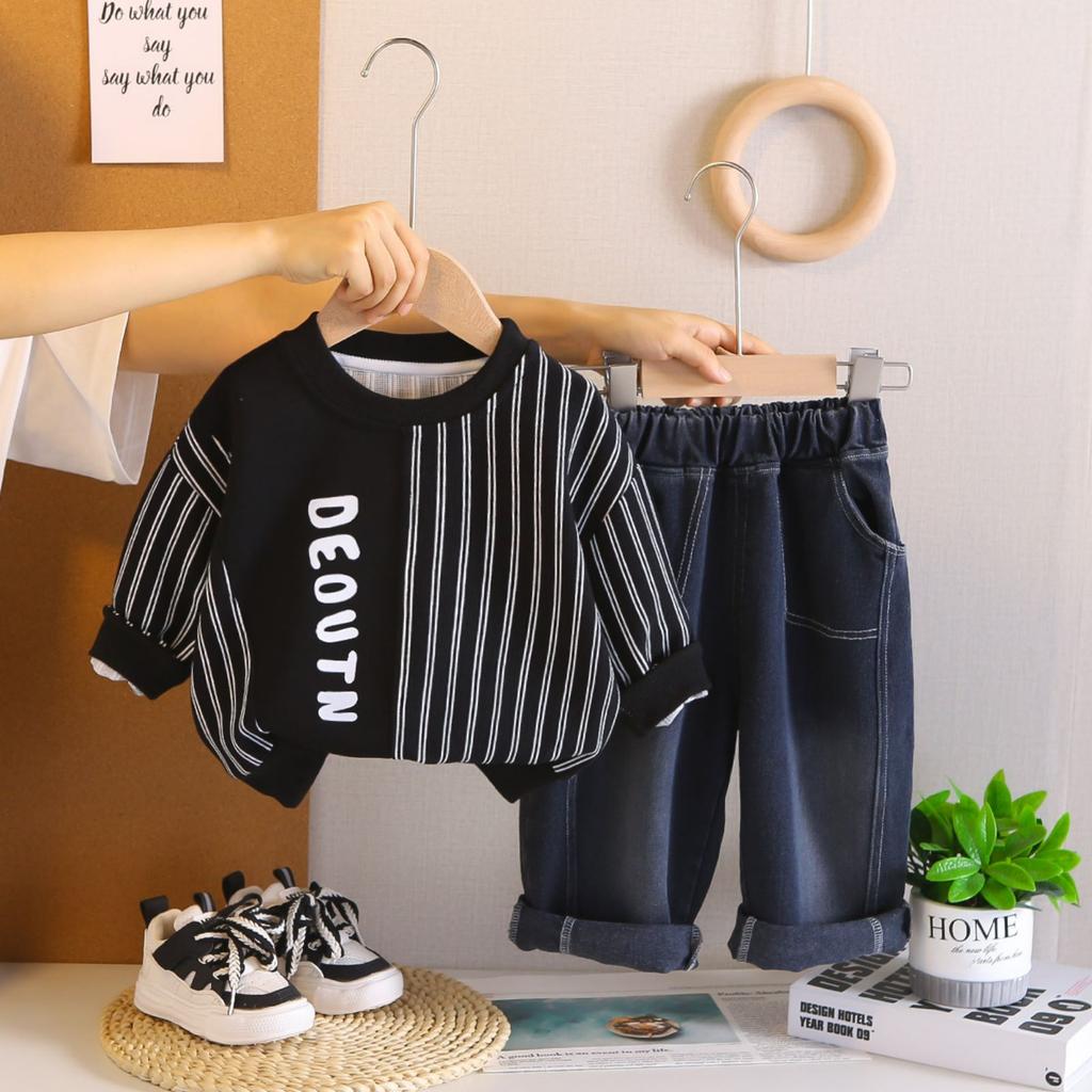 Детский повседневный комплект с длинным рукавом, удобные наряды для повседневной носки