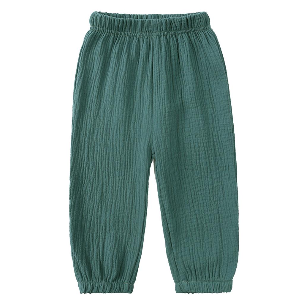 Children's Baby Girls Boys Summer Linen Trousers Bloomers Cotton Long Trousers Casual Harem Pants