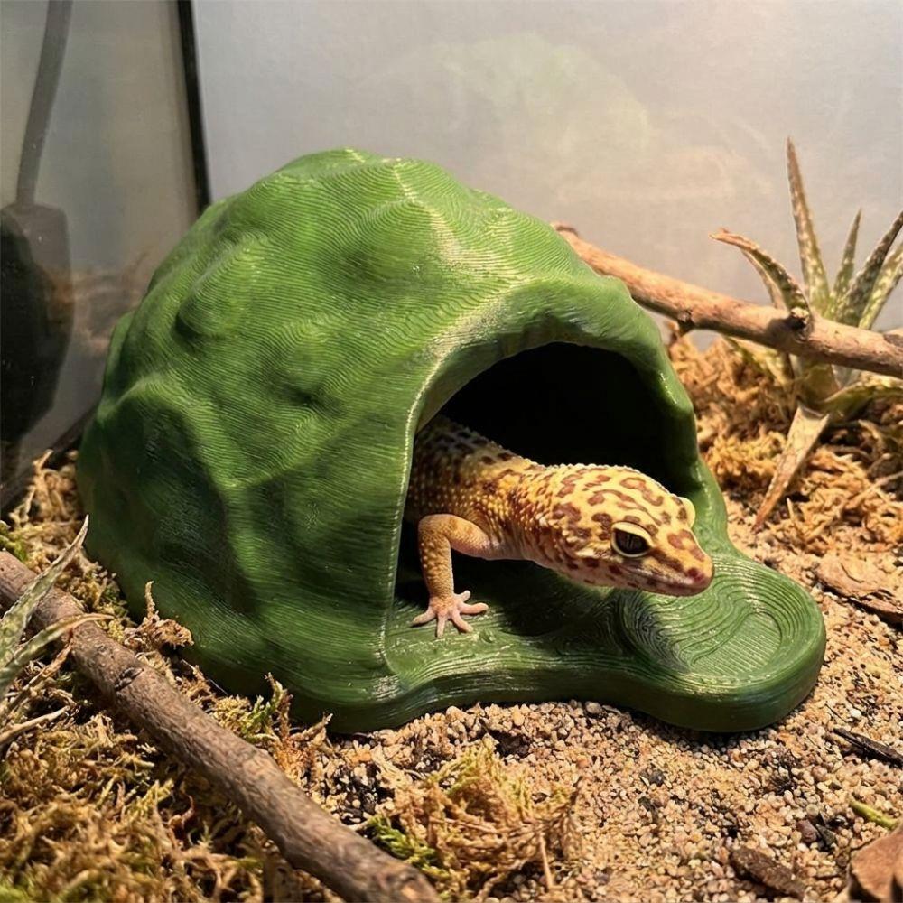 Simulation Rock Reptile Hideout Sturdy PETG Hidden Cave Shelter Lizard Feeder Turtle Tank